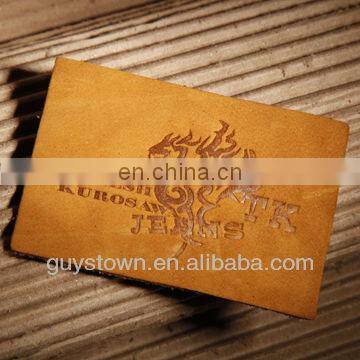 Custom Embossed Jeans Genuine Leather Tag With Brand Name Logo photo-4