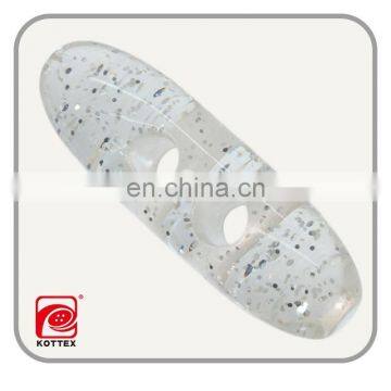 2 Holes Transparent Color Resin Garment Toggle Could With The Leather photo-2