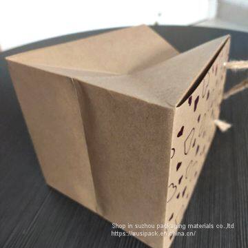 Trapezoidal Flower Foldable Handbag Kraft Paper Gilding, no Adhesive Bonding photo-5