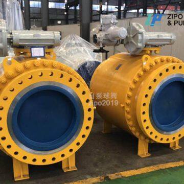 API6D Remote Automatic Electric or Motor Operated Control Trunnion Mounted Ball Valve photo-2