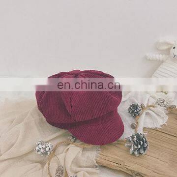 Baby Beret Winter Children Octagonal Hat Korean Girl Beret Boy Corduroy photo-4