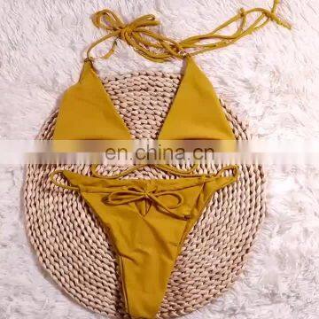 RTS custom Sexy Swimwear Micro Mini Thong Bikini Thong Swimsuit For Women