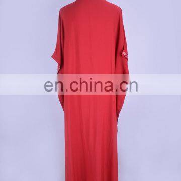 2019 Красное бохемское цветочное вышитое свободное летнее пляжное платье. Марокканский кафтан для женщин plus size, средняя длина, сарафан-стритвейр photo-6