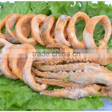 Breaded squid tentacles and rings frozen