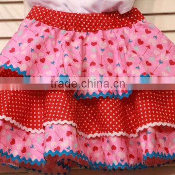 wholesale china factory 100% cotton ruffle flower fashion girl skirt