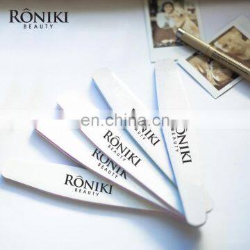 RONIKI Half Moon Shapes Mini Finger File Nail Professional Customized Printed With Logo Manicure Nail File 100/180 photo-3