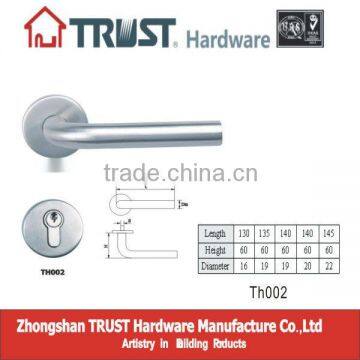 TH002:Stainless Steel Hollow Lever Handle with Escutcheon