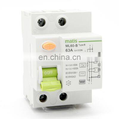 Factory wholesale 6KA 2P 16a RCBO electromagnetic type residual current circuit breaker with over current and leakage protection