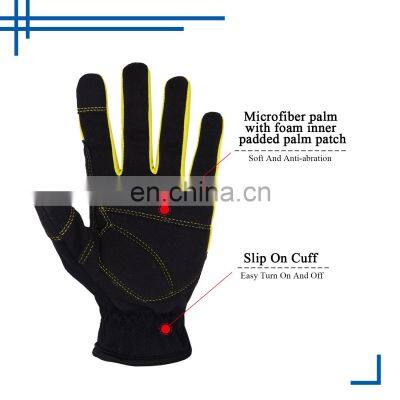 HANDLANDY Synthetic Leather Palm Garden Work House Chores Automotive Safety Working Gloves for Mechanic photo-3