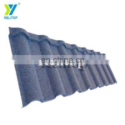 Milano Pure Blue Color Stone Coated Metal Roofing Prefab Villa House Use Galvalume Roofing Sheet Direct Sale From Manufacturer photo-4