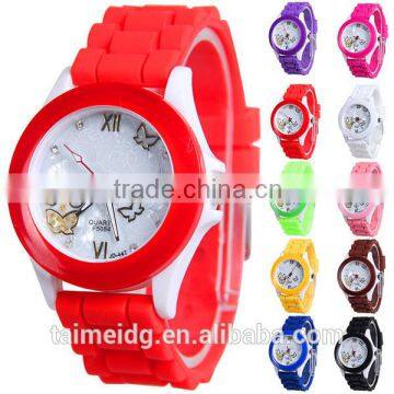 Top quality butterfly silicone watch