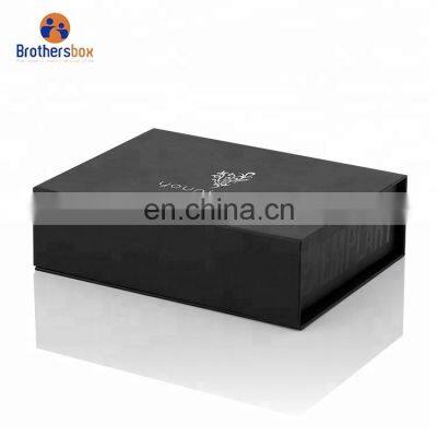 Handmade black cardboard packaging boxes logo customized magnetic lid storage gift box with  magnet  closure lid storage box