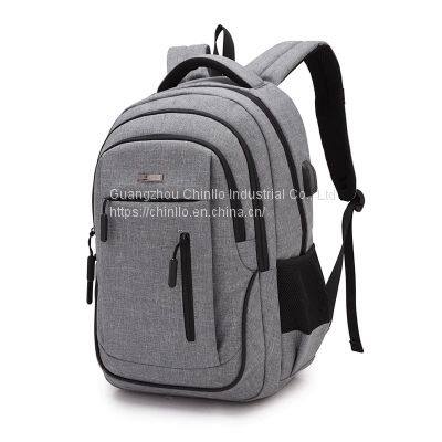 Manufacturers Promotion Wholesale Gray Business Laptop Backpack With USB Charging Waterproof Multi-function Student Bag