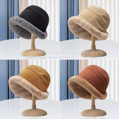 Women's  Faux fur  bucket hats