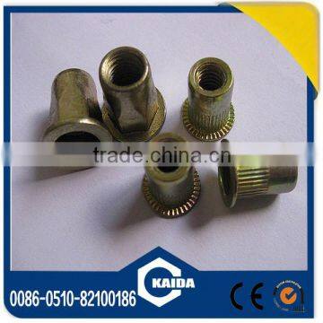 High quality flat head Knurled Rivet nut