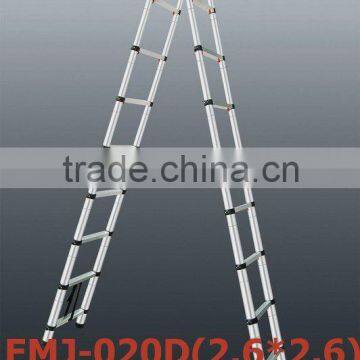 Double sided telescopic ladder 2.6m*2.6m(1.4m+2m,2m+2.3m,2m+2.6m,2.3m+2.9m,1.4m+1.4m,2m+2m,2.3m+2.3m)