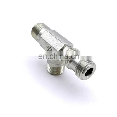 Eaton Metric Hydraulic Tube Fittings Tee Stainless Steel Nipple Pipe Connection Fitting BSP/NPT Hydraulic Adapter