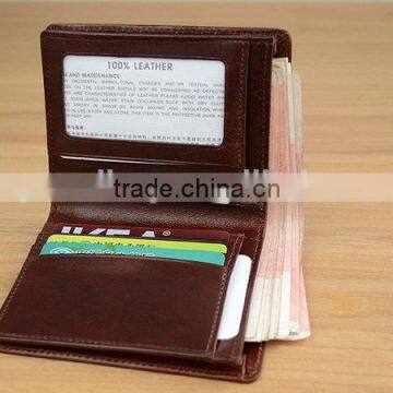 High Quality Cow Leather Men's Bifold Wallet Small Wallet Card Holder Wallet photo-3