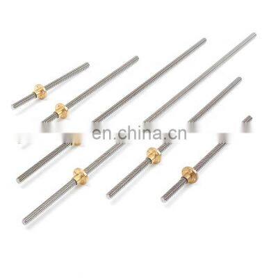 3D Printer T12 2/4/8/10/12mm 300mm Lead Screw 8mm Thread With Copper Nut For Stepper Motor