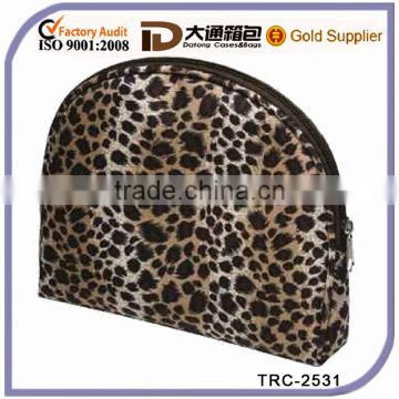 Simple elegent leopard print nylon cosmetic bag