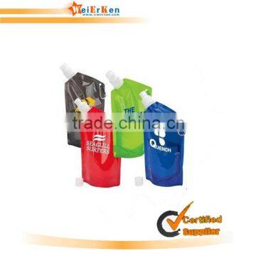 unique flexible bevel angle drinking foldable bag water bottle