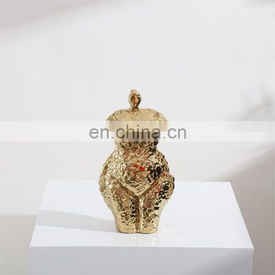 Modern Luxury Gold Plating Woman Body Ceramic Home Accessories Decoration