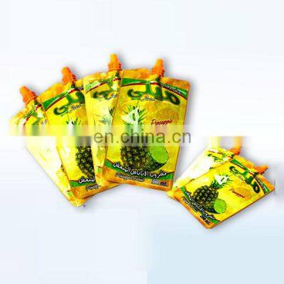 custom printing food grade plastic spout pouch packet juice liquid sample packaging