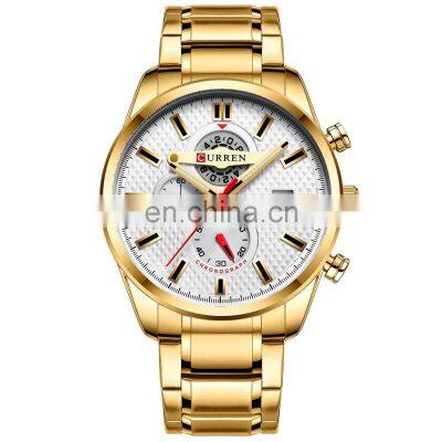 CURREN Brand Men Watch Mens Watches Top Brand Fashionable Men Match Stainless Steel Gold Watch