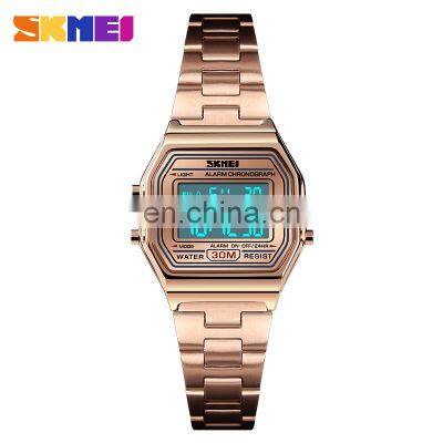 1415 skmei factory steel watch band time chrono alarm wristwatch week 12/24hours clock custom logo brand