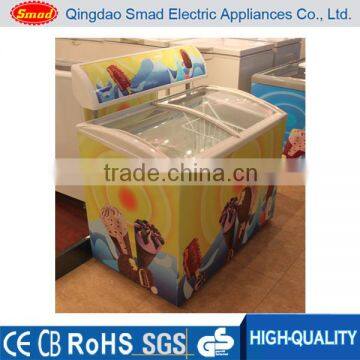 300L ice cream freezer glass door freezer display freezer