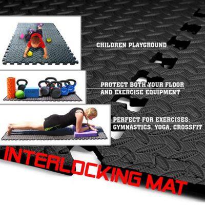 3/8 Inch Thick Foam Floor Mat Exercise Mats Black Cushion Flooring Tiles Waterproof Gym Puzzle Mat Puzzle Foam Mats for Fitness photo-2
