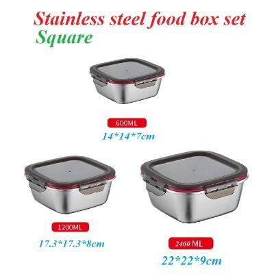 Stainless steel food box, fresh-keeping lunch box, fruit bento box