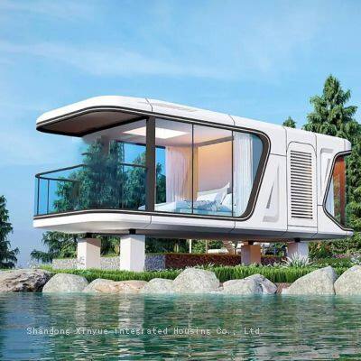 luxury space capsule container house mobile prefab modular apple cabin pod home CAPSULE HOMES movable hotel with 2 bedrooms