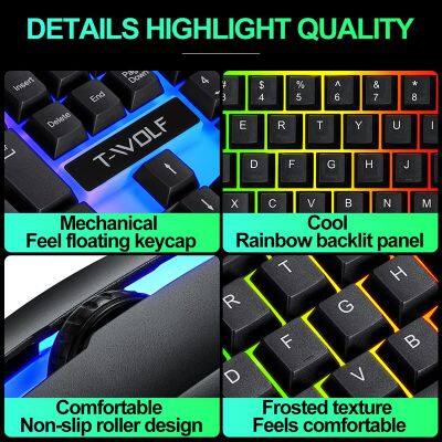 Newest TF230 Gaming Backlit Keyboard Mouse Combos Ergonomic Mute Wireless Mini Multimedia Full-size Keyboard Mouse Combos photo-4