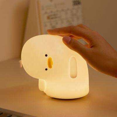EGOGO New Rechargeable Silicone Timing Eye Protection Children's Cartoon Duck Night Light Lamp For Kids photo-2