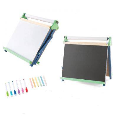 Wooden Magnetic Chalkboard Whiteboard Kids Tabletop Play Easel With Blackboard Chalkboard Drawing Board Children's Wooden Easel
