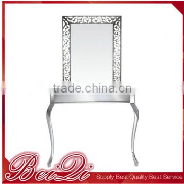 Old fashion style salon mirror hairdresser station salon makeup hair cutting led light cosmetic mirror