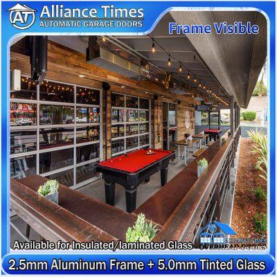 Aluminum Frame Clear Tempered Glass Panels Sectional Garage Doors photo-4