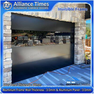Безрамные алюминиевые встраиваемые панели для секционных гаражных дверей