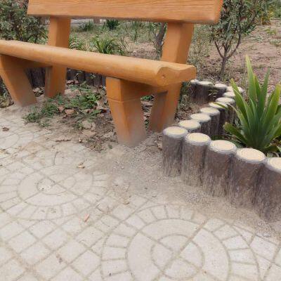 Faux Wood Cement Stools, Cement Faux Wood Seats, and Park Leisure Cement Faux Wood Backrest Seats photo-3