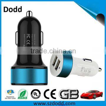 Black+PINK 4.8amp/24watts Mini Usb 2 Port Car Charger