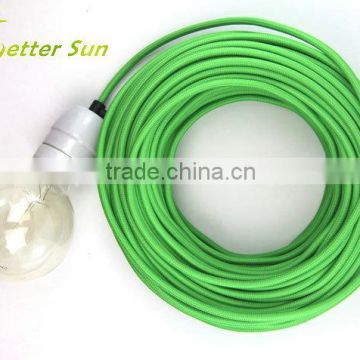 Apple Green Round Fabric Electrical Textile Cable Cord