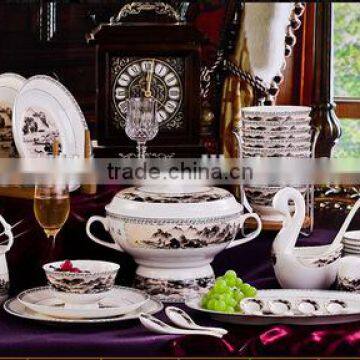 56 pcs Useful Ceramic Round Dinner Plate