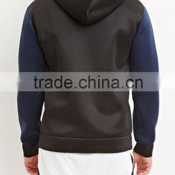 2015 Colorblock Patchwork Short Lightweight Zip Up Knit Hoodie for Men photo-4