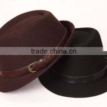 Star Favourite Trend All-match Man Women Trilby Fedora Cap With Leather Buckle photo-2