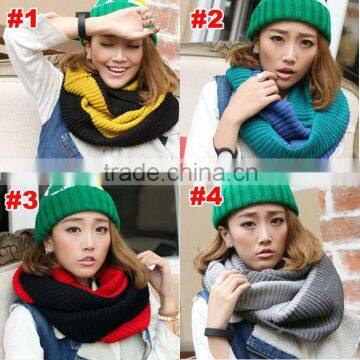 Winter Fashion Patchwork Color Lady Neck Warmer