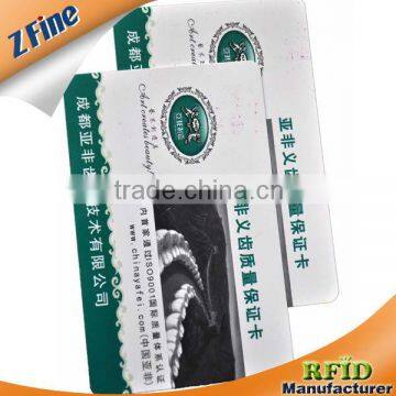 plastic membership / VIP for company quality in ShenZhen