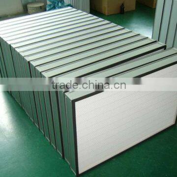 Aluminum frame mini pleat hepa filter