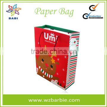Customized Recyclable Christmas Gift Paper Bag With Logo Printed