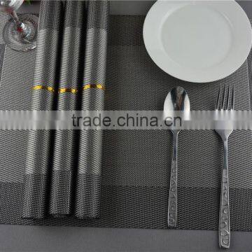 Newest Silver color frame series pvc mat table decoration handmade dining mat 45*30cm